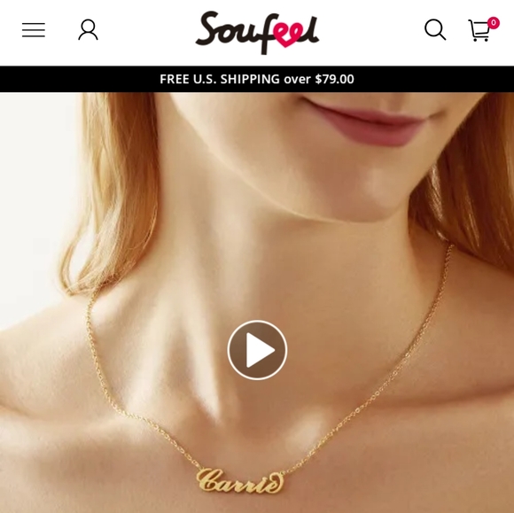 NWOT SOUFEEL "Asher"Name Necklace 14kGold Plated - Picture 4 of 5